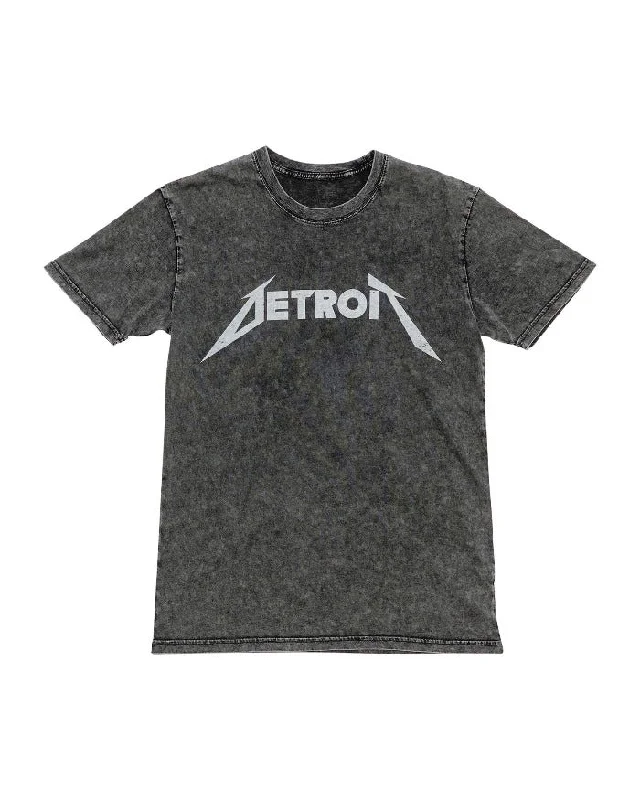 athletic t-shirts for men -Ink Detroit Metal Mineral Wash T-Shirt - Black