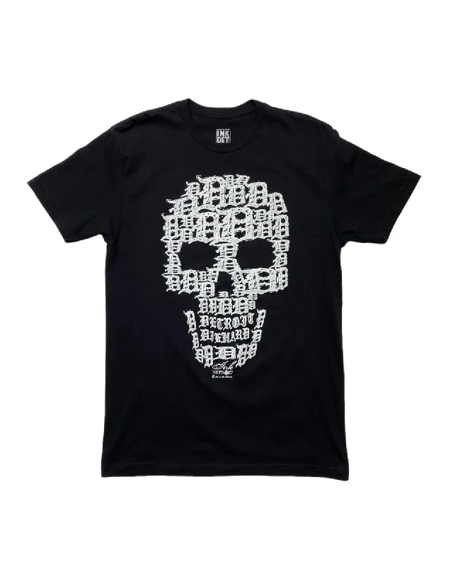 performance t-shirts for men -Ink Detroit Skull T-Shirt - Black