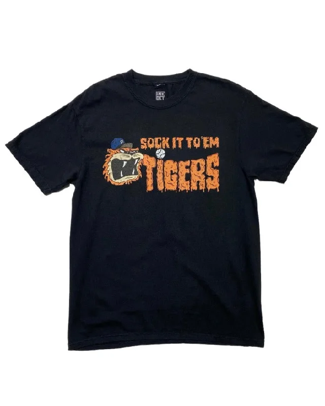 stylish t-shirts for men -Ink Detroit - Sock it to'em Tigers - T-Shirt - Black