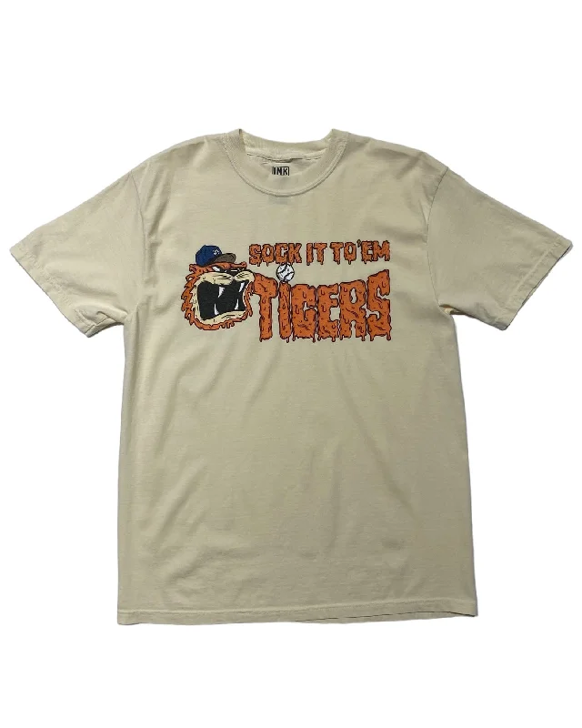 breathable t-shirts for men -Ink Detroit - Sock it to'em Tigers - T-Shirt - Ivory