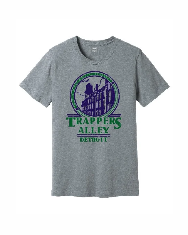 vintage graphic tees for men -Ink Detroit Vintage Trappers Alley T-Shirt - Athletic Heather