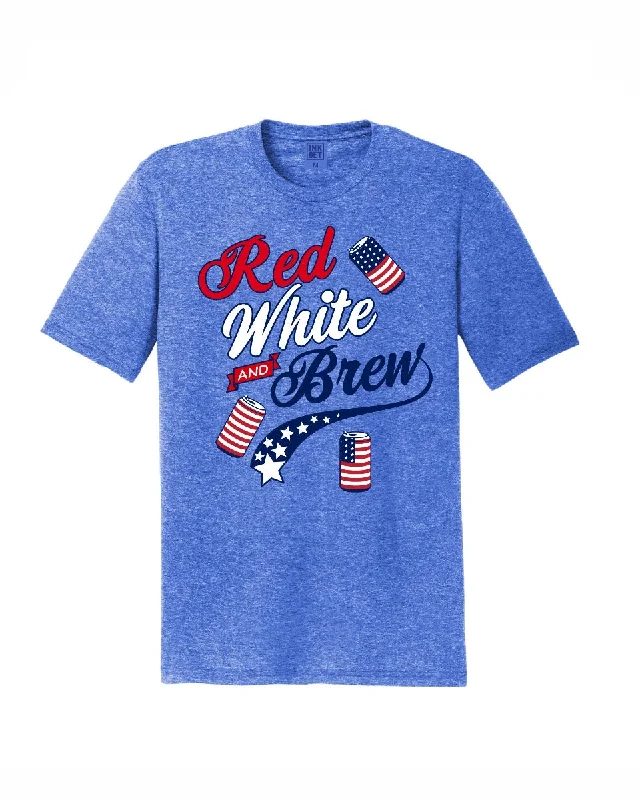 men's oversized t-shirts -INK - Red White and Brew Tri Blend T-Shirt - Royal Blue