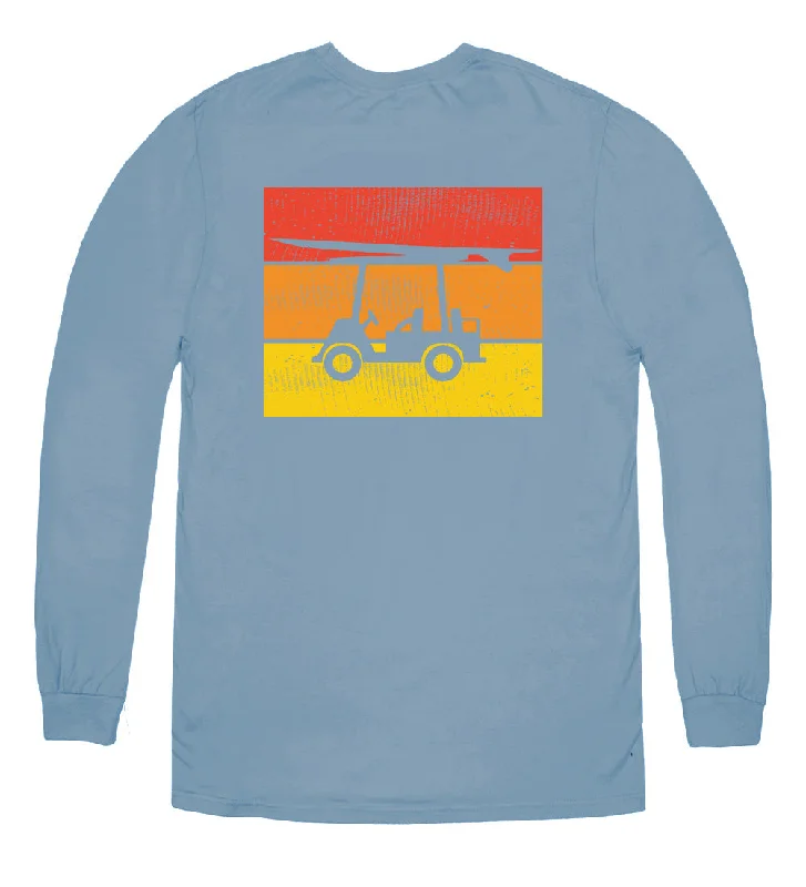 trendy printed t-shirts for men -Island Tee - Long Sleeve Logo - Slate