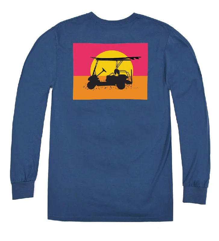 stylish short-sleeve t-shirts -Island Tee - Endless Sunset - Navy