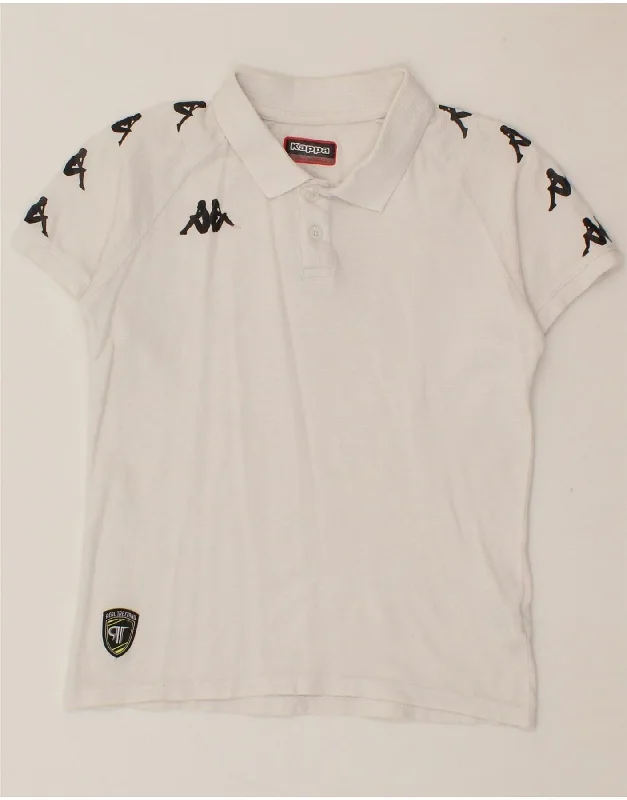 men's high-performance polo shirts -KAPPA Boys Graphic Polo Shirt 11-12 Years White Cotton