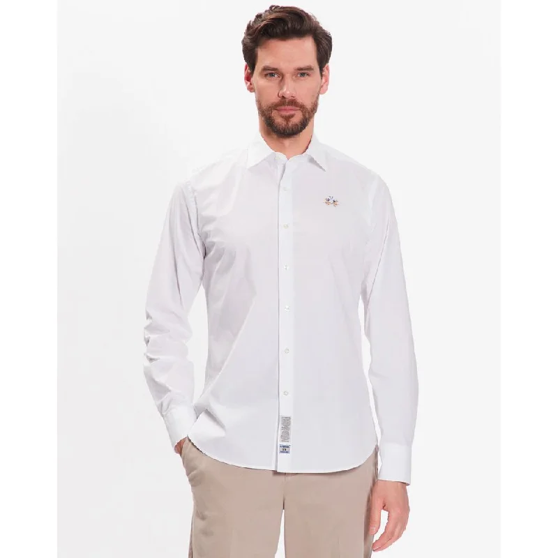 men's white dress shirts -La Martina  Cotton Men's Shirt