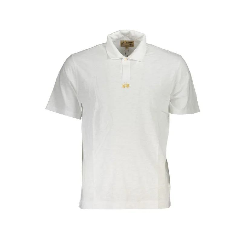 men's patterned polo shirts -La Martina  Cotton Polo Men's Shirt