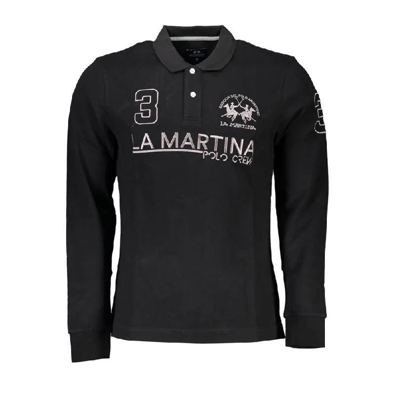 slim fit pique polo shirts for men -La Martina  Cotton Polo Men's Shirt