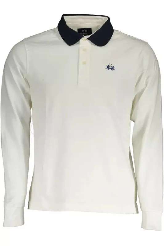 soft-touch polo shirts for men -La Martina Elegant Long-Sleeved  Polo with Contrasting Men's Details