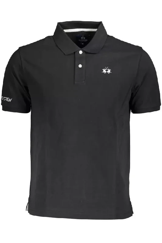 men's polo shirts with logos -La Martina Sleek  Cotton Polo Shirt with Men's Embroidery