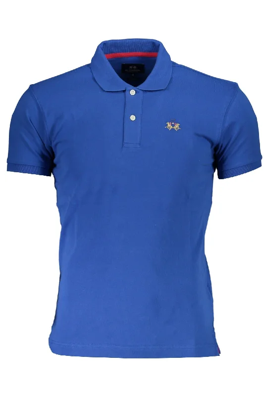 modern fit polo shirts for men -La Martina Slim Fit Embroide Polo with Contrast Men's Details