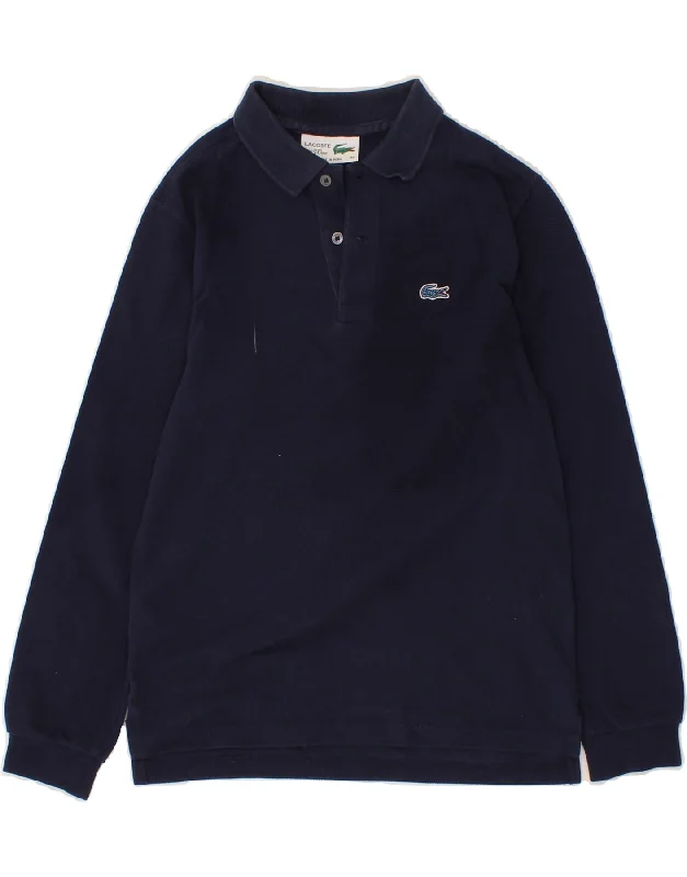 men's polo shirts for formal wear -LACOSTE Boys Long Sleeve Polo Shirt 9-10 Years Navy Blue Cotton