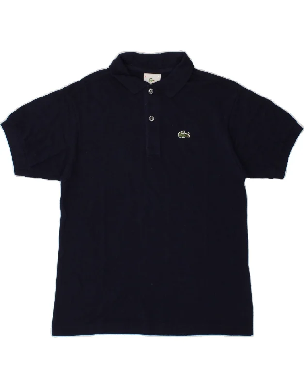 men's lightweight performance polo shirts -LACOSTE Boys Polo Shirt 11-12 Years Navy Blue Cotton