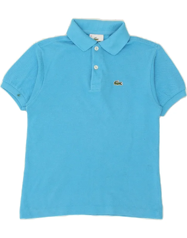 men's polo shirts with designs -LACOSTE Boys Polo Shirt 9-10 Years Blue Cotton