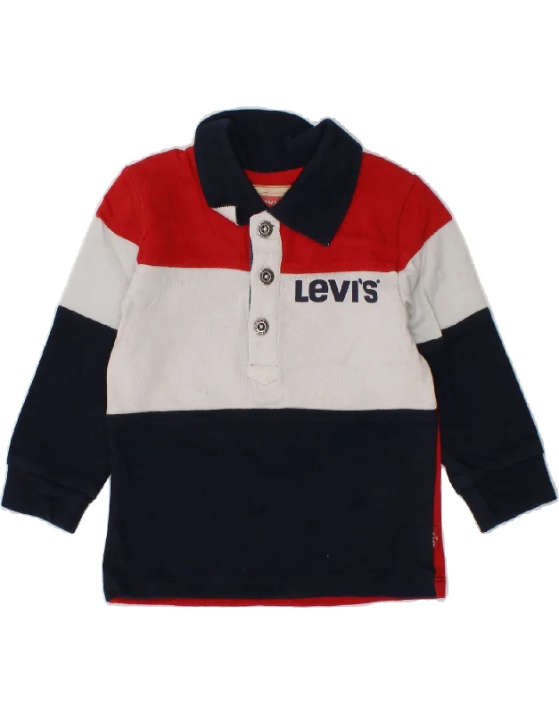 men's breathable performance polo shirts -LEVI'S Baby Boys Graphic Long Sleeve Polo Shirt 9-12 Months Multicoloured