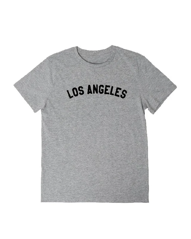 men's crewneck t-shirts -Los Angeles Basics T-Shirt - Heather Grey