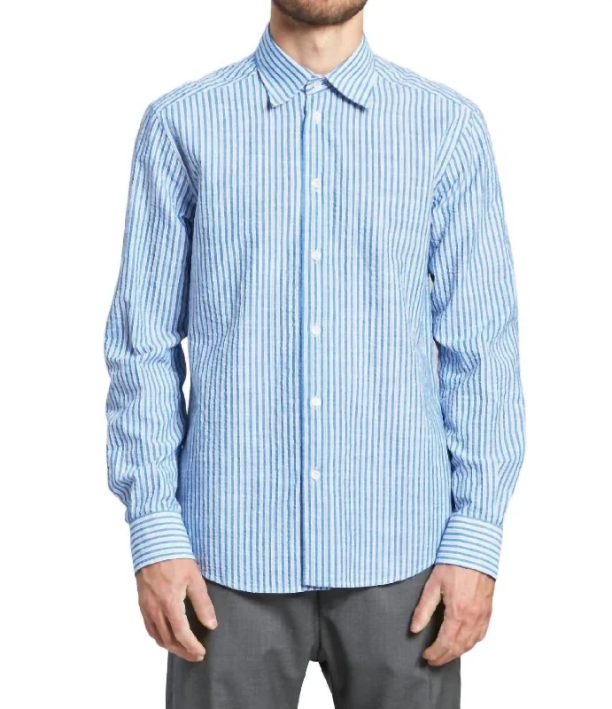 men's premium checkered shirts -Maridola Plana Shirt In Cielo