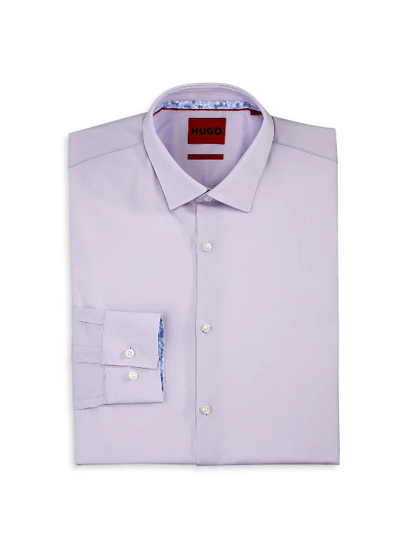 men's patterned shirts -Mens Cotton French Cuff Button-Down Shirt