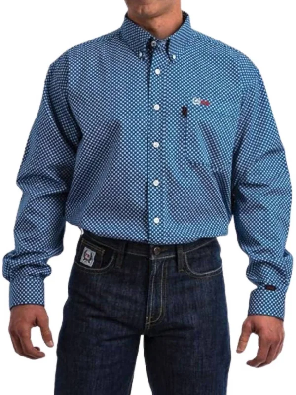 classic white shirts for men -Men's Flame Resistant Work Shirt In Blue