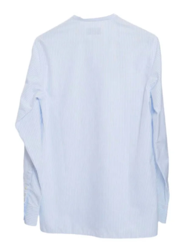 men's comfy dress shirts -Men's Gaston Brushed Candy Co Stripe Shirt In Baby Blue,white