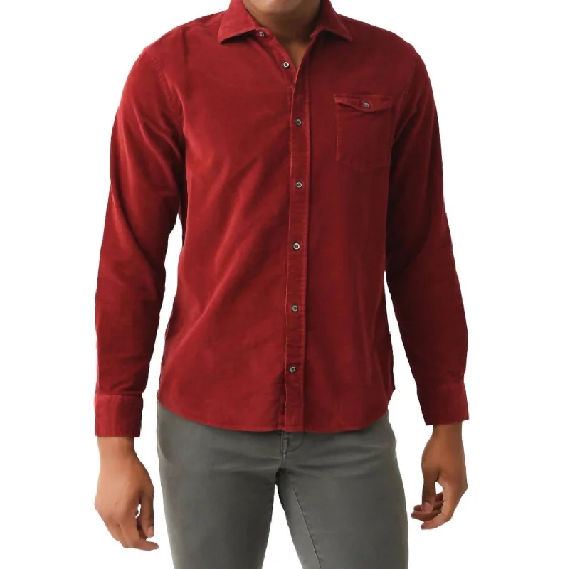 men's rugged shirts for outdoor activities -Men's Kodiak Button Down Shirt In Malibu Red