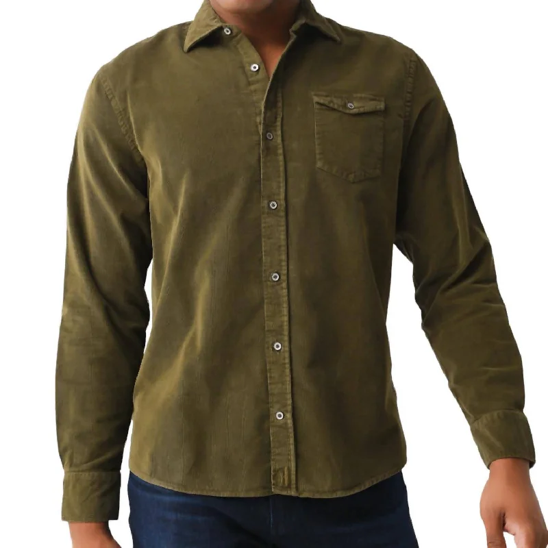 men's versatile shirts for work -Men's Kodiak Button Down Shirt In Olive