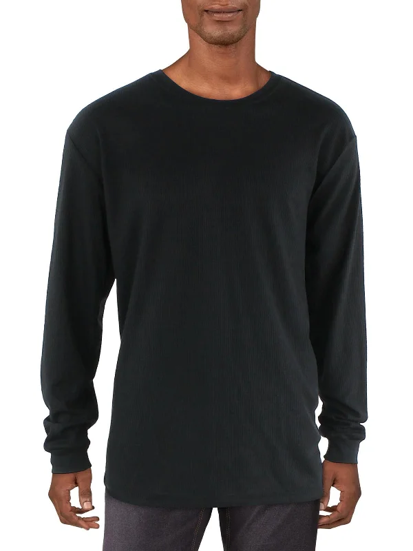 men's custom-fit shirts -Mens Long Sleeve Crewneck Thermal Shirt