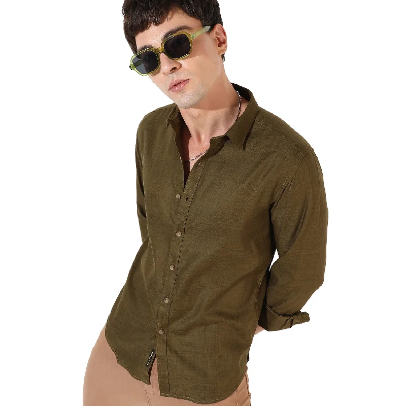 casual button-up shirts for men -Men's Solid Casual Shirt