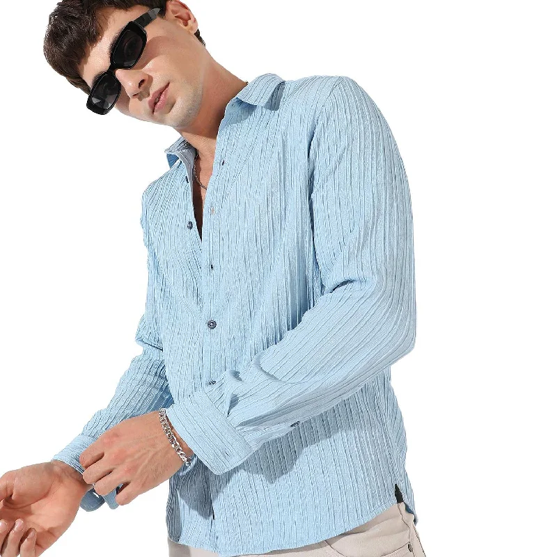 men's short-sleeve shirts -Men's Textured Casual Shirt