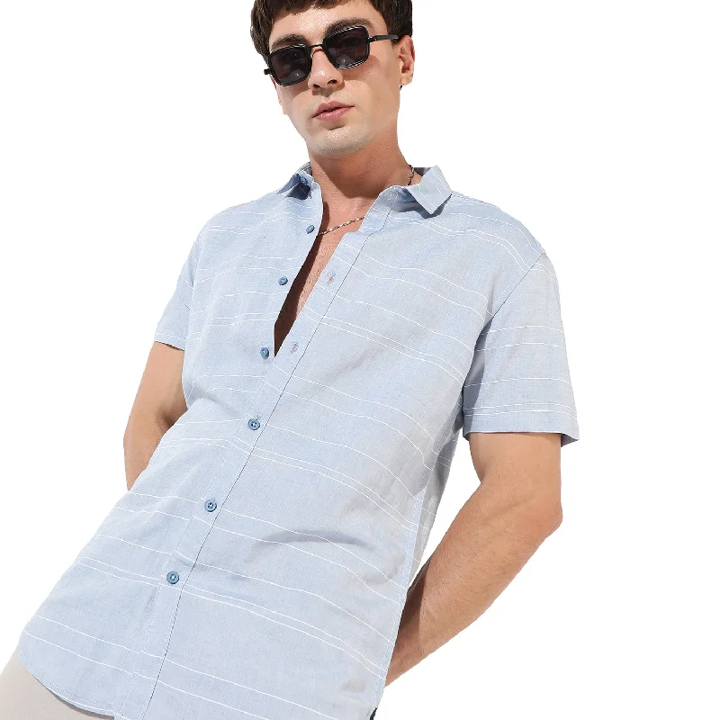 men's cotton shirts -Men's Textured Casual Shirt