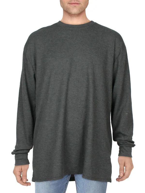 men's work shirts -Mens Textured Pullover Thermal Shirt