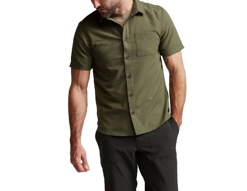 casual button-up shirts for men -Mojave Ss Shirt In Covert