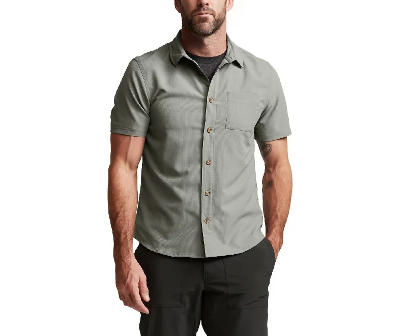 stylish button-up shirts for men -Mojave Ss Shirt In Field Gray