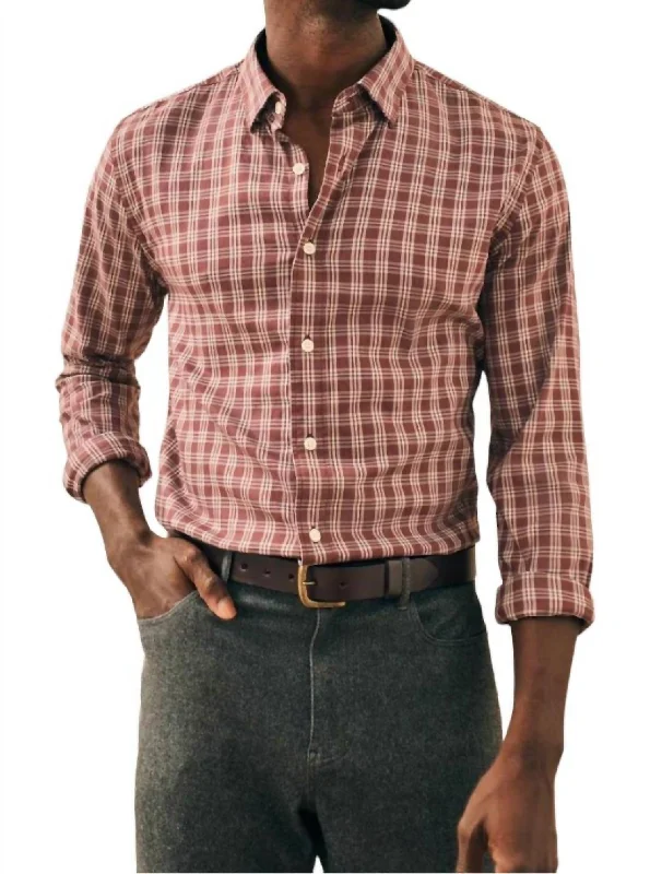 men's Oxford shirts -Movement Plaid Shirt In Brick Roads