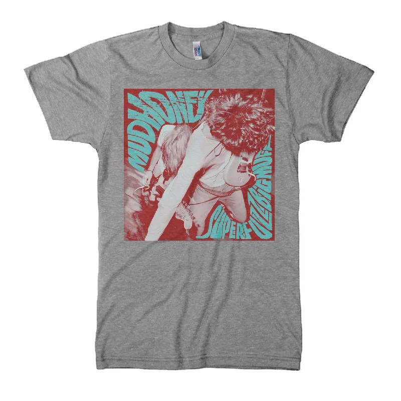 men's casual short-sleeve t-shirts -Mudhoney Superfuzz Cover Tri-Blend Grey Shirt