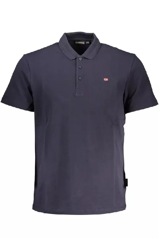 men's golf-style polo shirts -Napapijri Chic  Cotton Polo With Emblematic Men's Detail