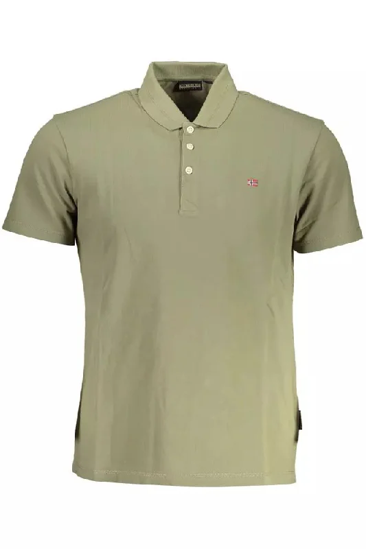 men's classic fit cotton polo shirts -Napapijri Classic  Polo with Elegant Men's Embroidery