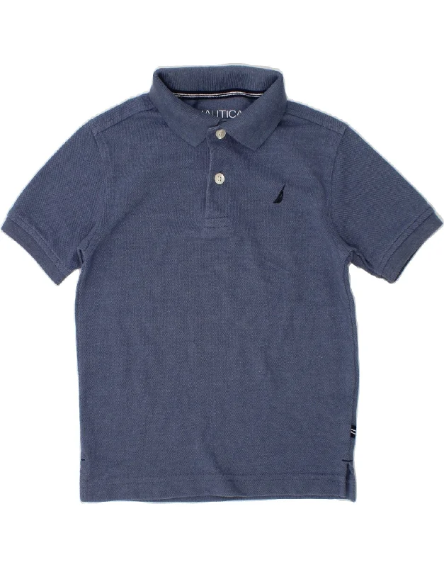 casual polo shirts for men -NAUTICA Boys Polo Shirt 5-6 Years Medium Blue Cotton