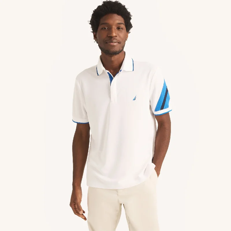 men's casual polo shirts for work -Nautica Mens Navtech Sustainably Crafted Classic Fit Colorblock Polo