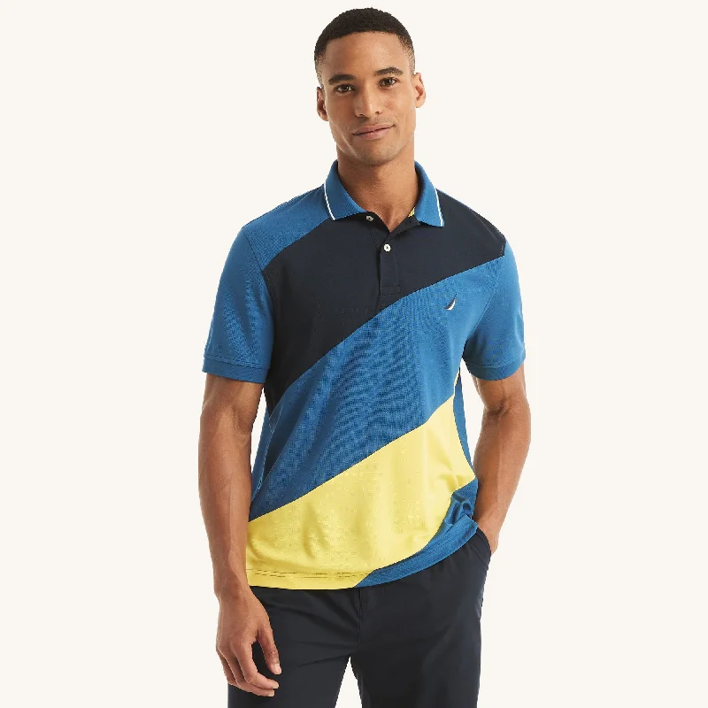 men's polo shirts with designs -Nautica Mens Navtech Sustainably Crafted Colorblock Classic Fit Polo