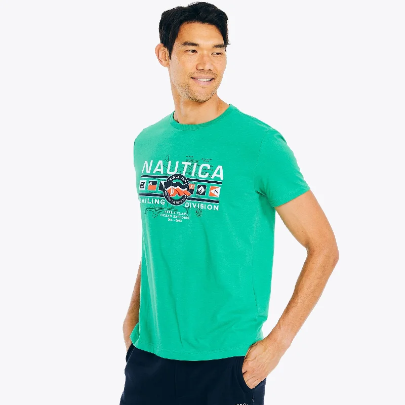 men's custom logo t-shirts -Nautica Mens Sailing Division Graphic T-Shirt