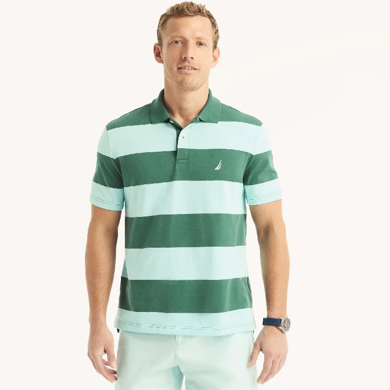 lightweight polo shirts for men -Nautica Sustainably Crafted Classic Fit Striped Polo