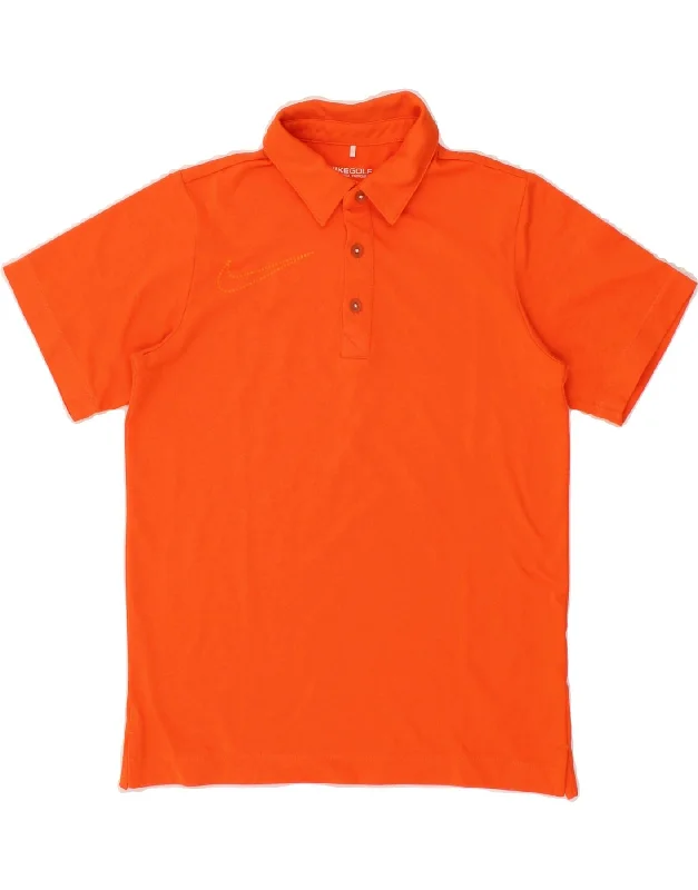 soft-touch polo shirts for men -NIKE Boys Dri Fit Polo Shirt 8-9 Years Small Orange Polyester