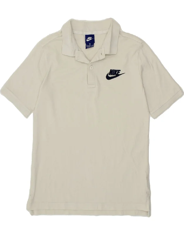 men's stylish cotton polo shirts -NIKE Boys Polo Shirt 13-14 Years XL White Cotton