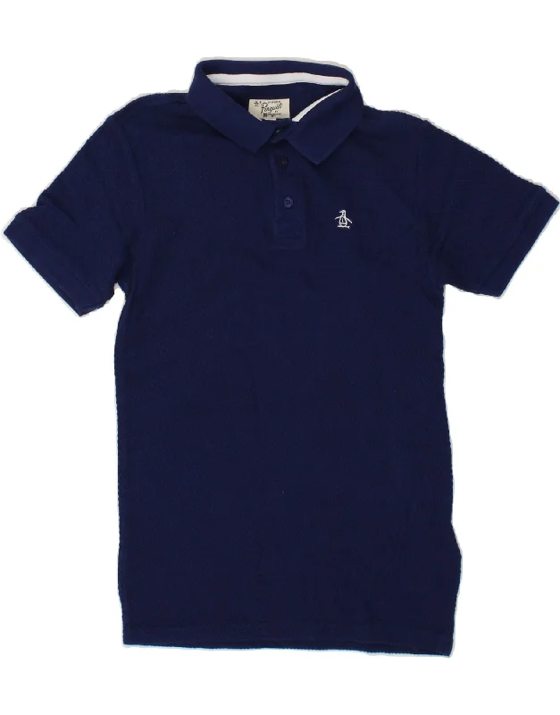 men's athletic fit polo shirts -PENGUIN Boys Polo Shirt 10-11 Years Navy Blue Cotton