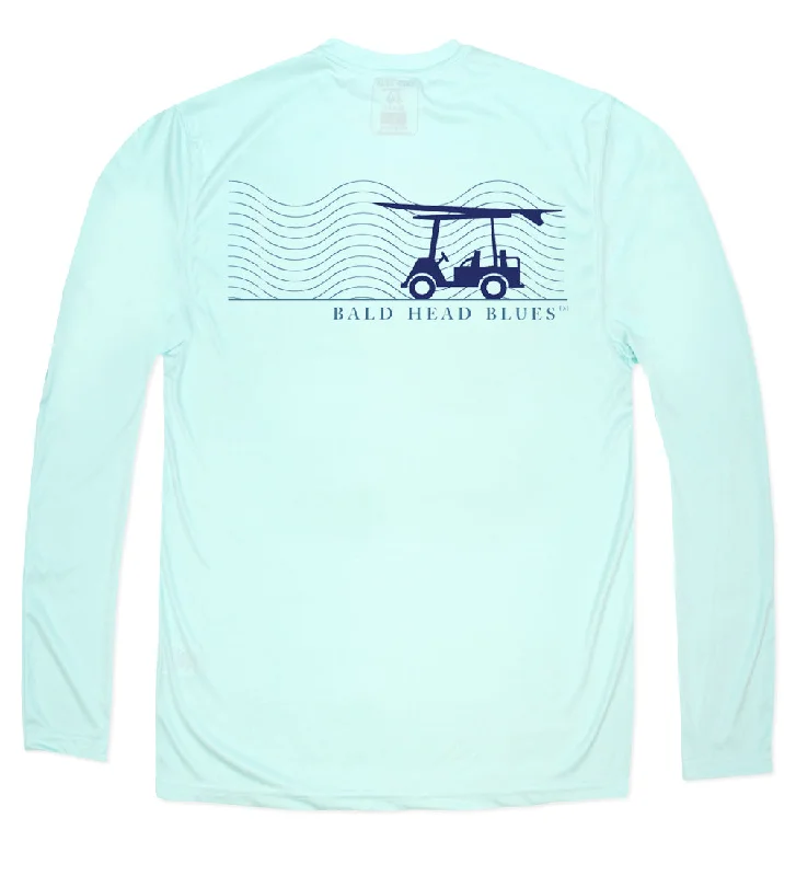 men's long sleeve t-shirts -Performance Long Sleeve Wave T-Shirt - Seagrass