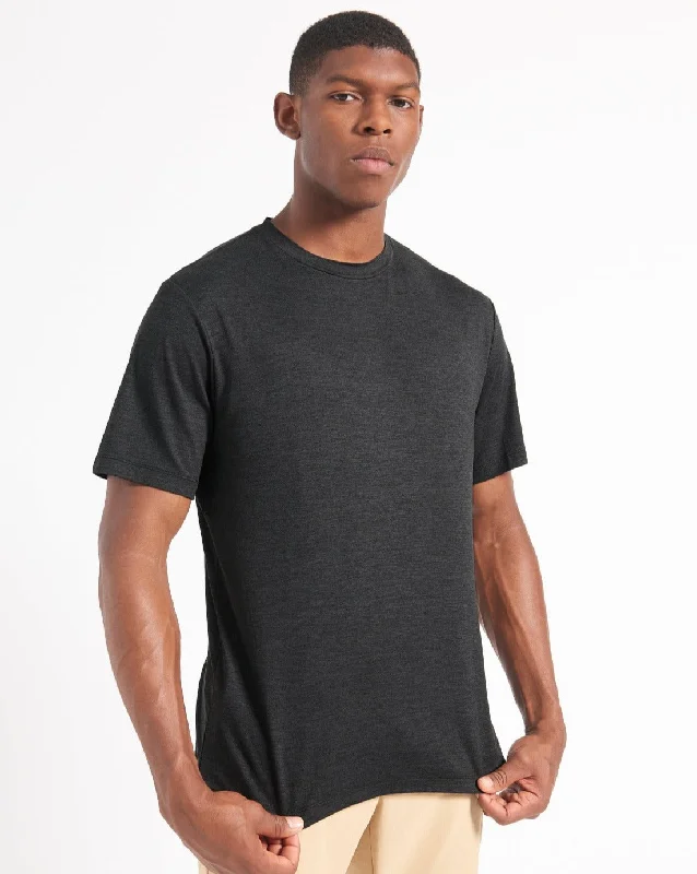 men's lightweight t-shirts -Performance Stretch Marl T-Shirt - Black