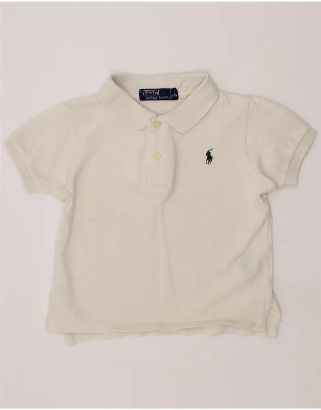 men's short sleeve polo shirts for work -POLO RALPH LAUREN Baby Boys Polo Shirt 12-18 Months Off White Cotton