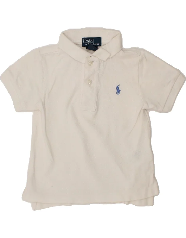 polo shirts with contrasting collars -POLO RALPH LAUREN Baby Boys Polo Shirt 9-12 Months White Cotton