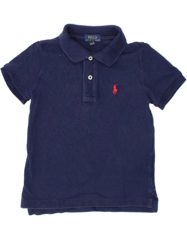 men's durable cotton polo shirts -POLO RALPH LAUREN Boys Polo Shirt 2-3 Years Navy Blue